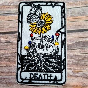 Skull Tarot Death Card Occult Magic Butterfly Iron on Patch